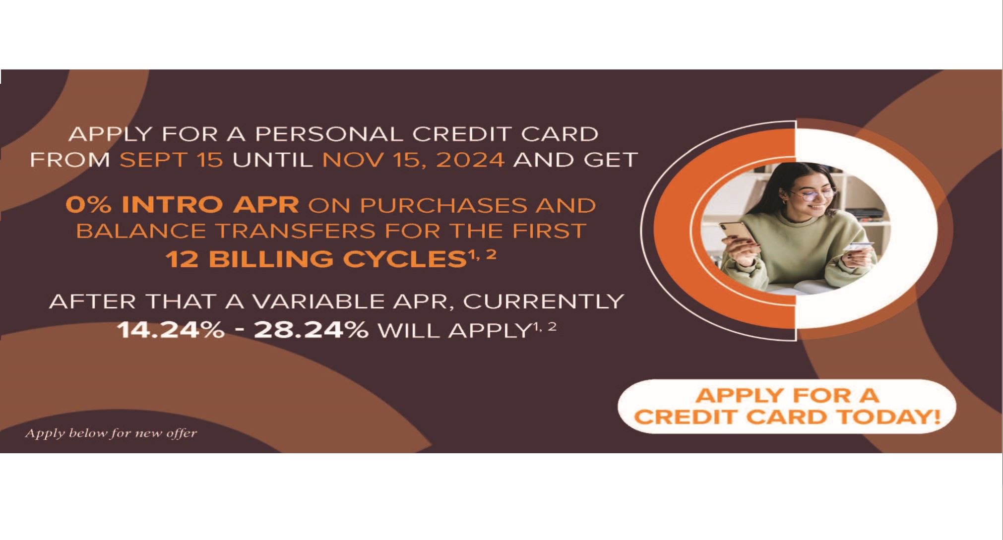 New Credit Card promotional w/ photo of family