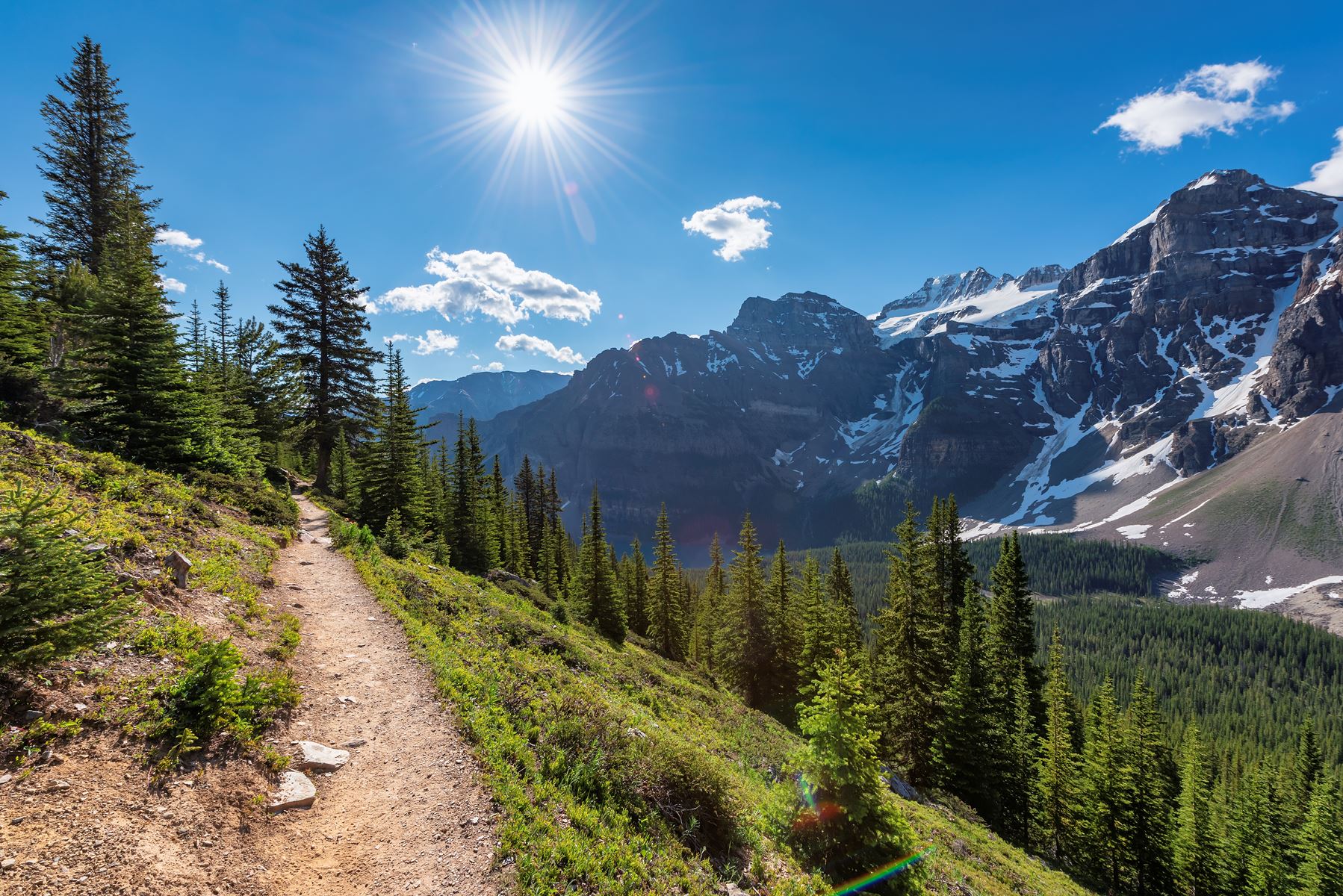 Trail among the rocky mountains