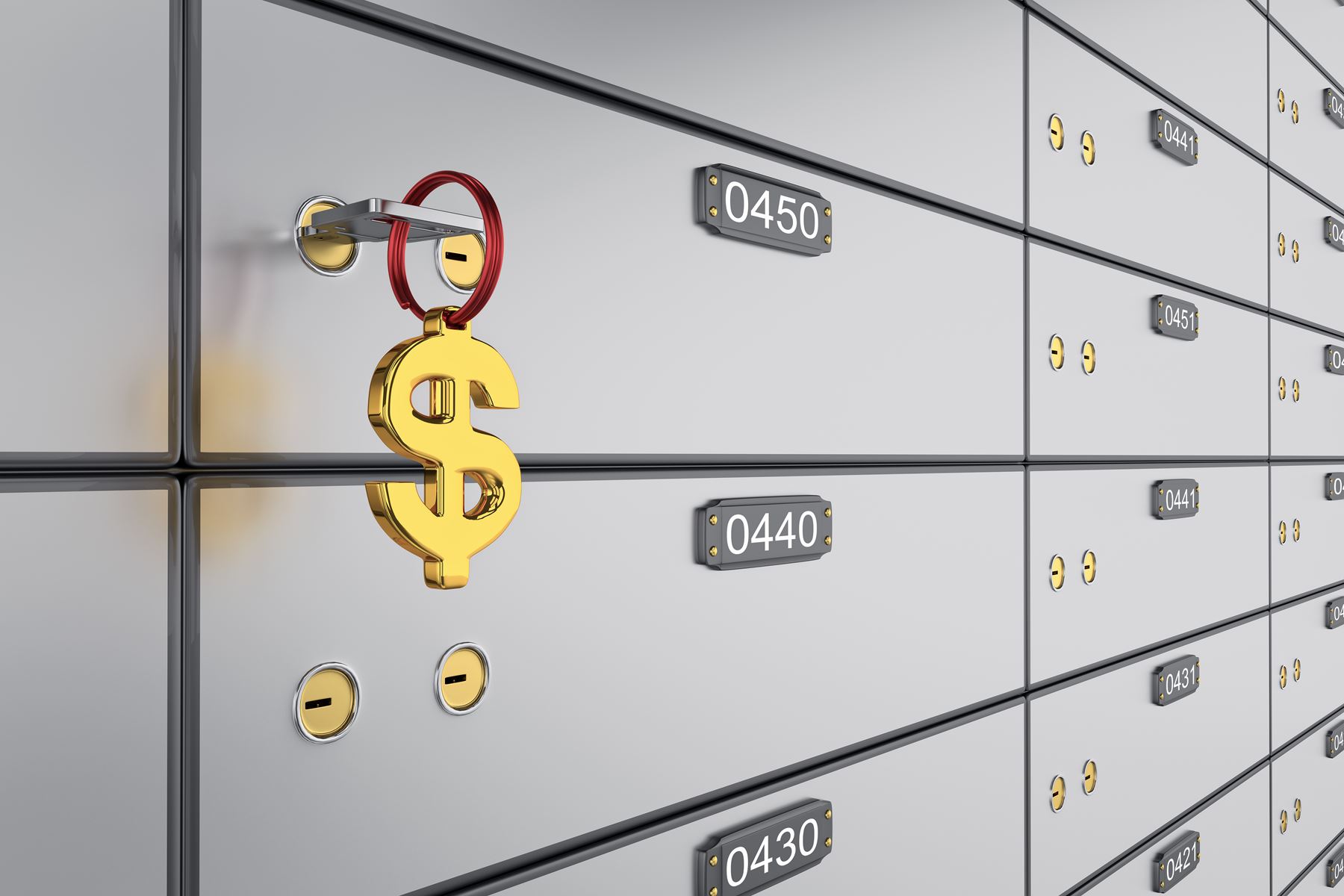gold key in safe deposit box